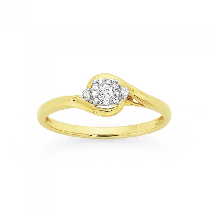 9ct Gold Diamond Cluster Ring