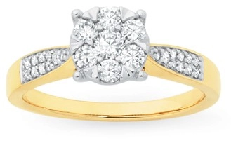 9ct Gold Diamond Cluster Ring