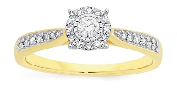 9ct Gold Diamond Engagement Ring