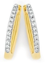 9ct Gold Diamond Fine Huggie Earrings