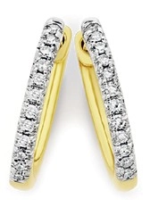 9ct Gold Diamond Huggie Earrings