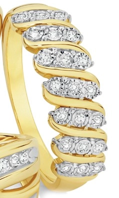 9ct Gold Diamond Ribbon Band