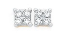 9ct Gold Diamond Square Stud Earrings