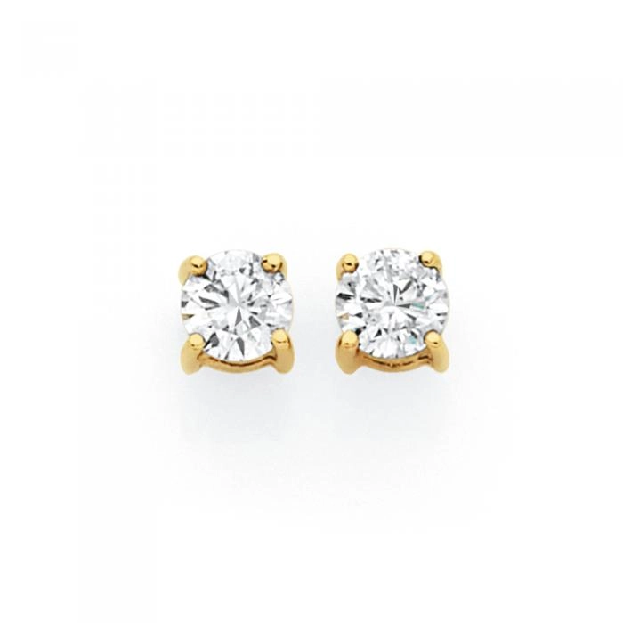 9ct Gold Diamond Stud Earrings