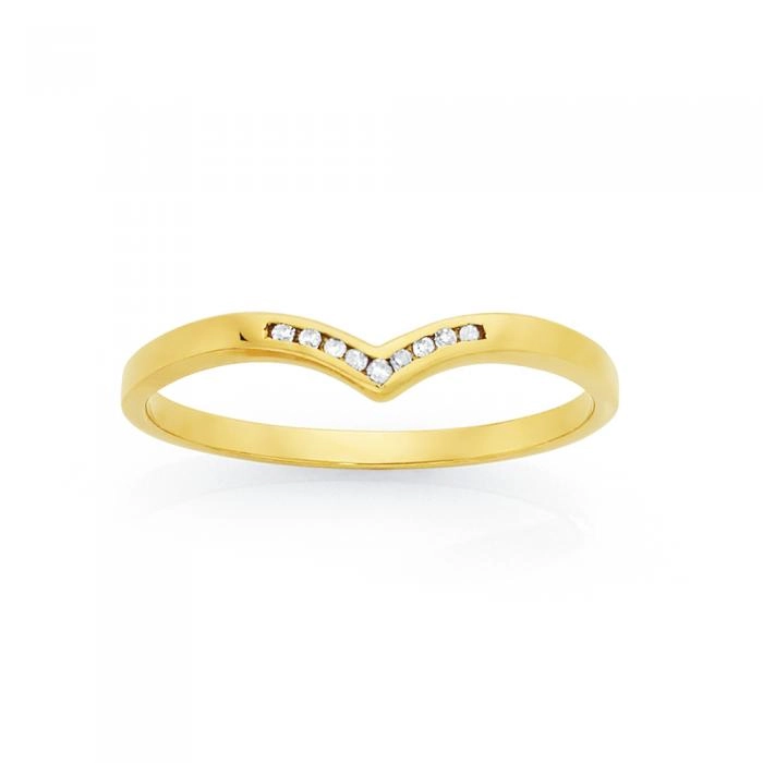 9ct Gold Diamond 'V' Anniversary Band