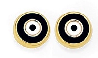 9ct Gold Enamel Evil Eye Stud Earrings