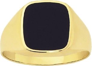 9ct Gold Gents Black Agate Signet Ring