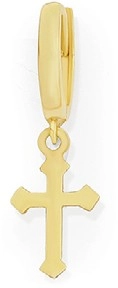 9ct Gold Gents Dangle Cross Huggie Earring