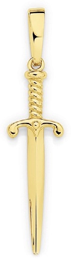 9ct Gold Gents Long Sword Pendant