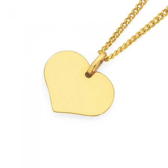 9ct Gold Heart Disc Pendant