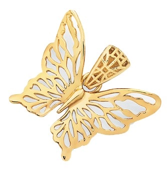 9ct Gold Lace Butterfly Pendant