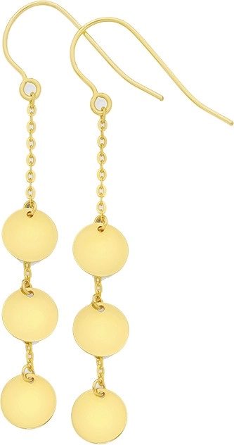 9ct Gold Multi Discs Trace Drop Earrings