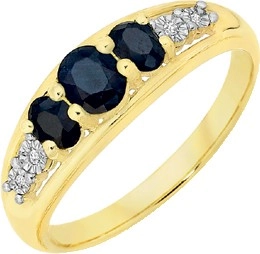 9ct Gold Sapphire & Diamond Ring