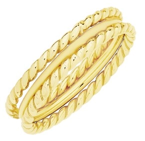 9ct Gold Twist and Polished Dress Ring