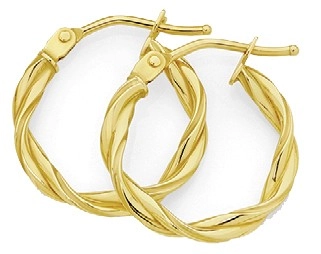 9ct Gold Twist Hoop Earrings