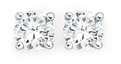 9ct White Gold Diamond 4 Claw Stud Earrings