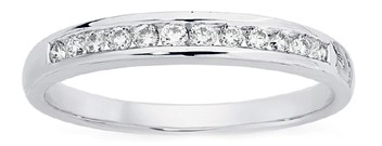 9ct White Gold Diamond Channel Set Band