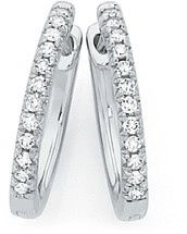 9ct White Gold Diamond Huggie Earrings