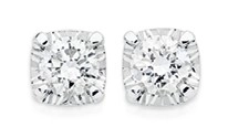 Alora 14ct Gold Two Tone 1/2 Carat TW Lab Grown Diamond 4 Claw Stud Earrings