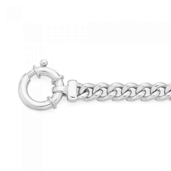 Sterling Silver 20cm Classic Open Curb Bolt Ring Bracelet