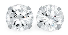 Sterling Silver 9mm Cubic Zirconia Stud Earrings