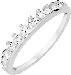 Sterling Silver Cubic Zirconia Graduating Claw Set Tiara Ring