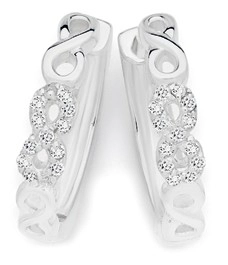 Sterling Silver Cubic Zirconia Infinity Hoop Earrings