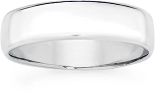 Sterling Silver Gents 6mm Half Round Ring