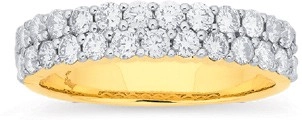 18ct Gold Diamond Two Row Band