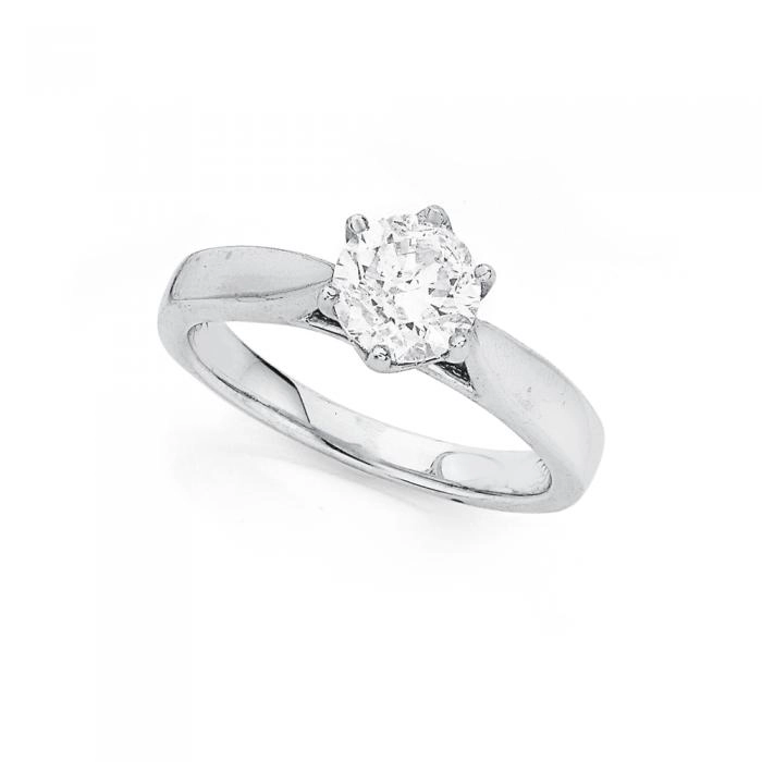 18ct White Gold Diamond Solitaire Ring