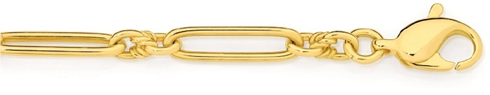 9ct Gold 19cm Solid Paperclip Bracelet