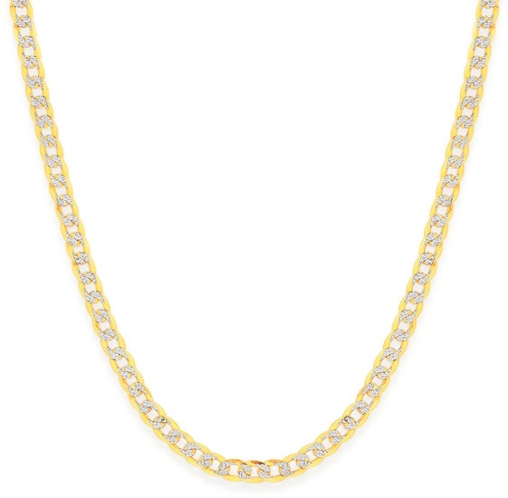 9ct Gold 45cm Diamond Cut Curb Chain