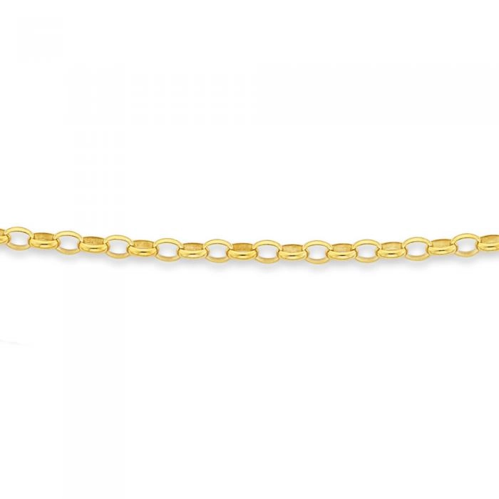 9ct Gold 45cm Solid Oval Belcher Chain