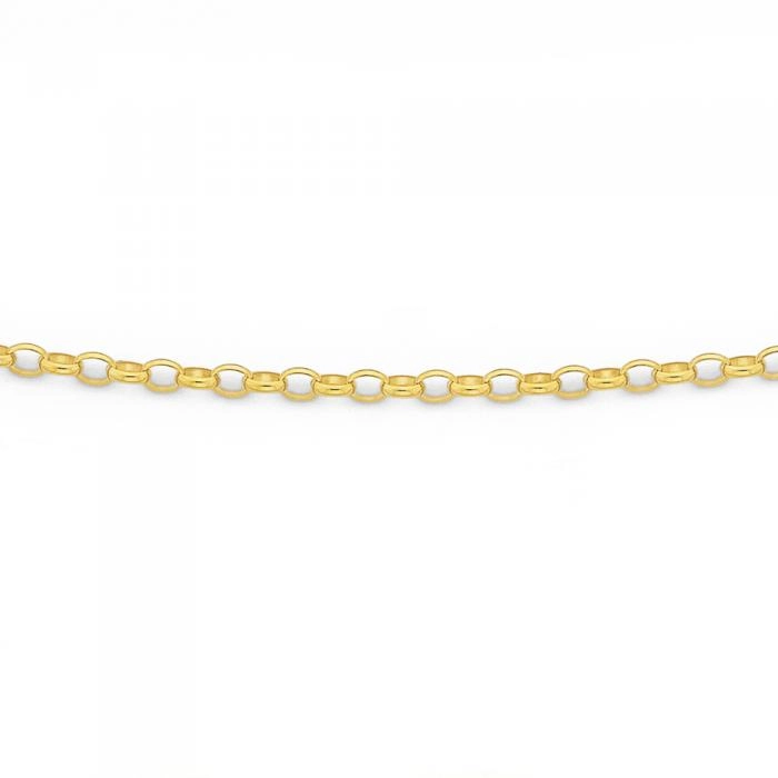 9ct Gold 50cm Solid Oval Belcher Chain