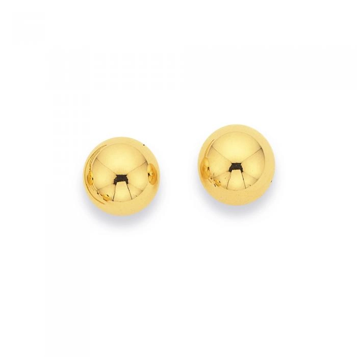 9ct Gold 8mm Ball Stud Earrings