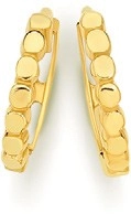 9ct Gold 8mm Dotted Front Huggie Earrings