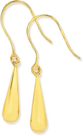 9ct Gold Bomber Drop Earrings