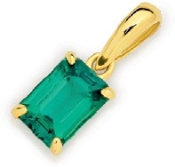 9ct Gold Created Emerald Bale Pendant