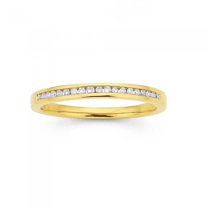 9ct Gold Diamond Channel Set Band