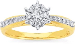 9ct Gold Diamond Cluster Ring