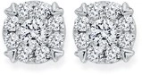 9ct Gold Diamond Cluster Stud Earrings