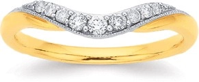 9ct Gold Diamond Curved Band