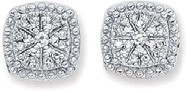 9ct Gold Diamond Cushion Stud Earrings