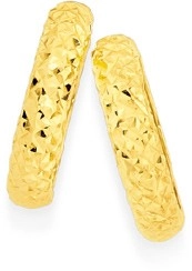 9ct Gold Diamond-Cut Huggie Earrings