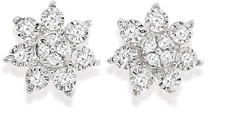 9ct Gold Diamond Flower Stud Earrings