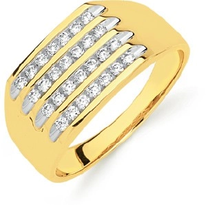 9ct Gold Diamond Men's Ring