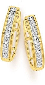 9ct Gold Diamond Pave Huggie Earrings