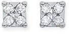 9ct Gold Diamond Square Stud Earrings