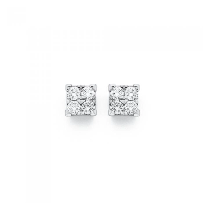 9ct Gold Diamond Stud Earrings