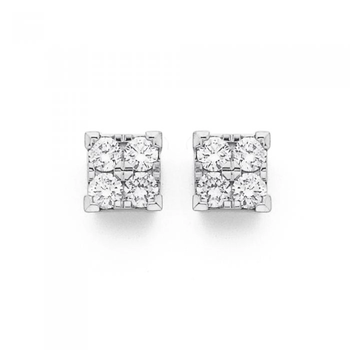 9ct Gold Diamond Stud Earrings